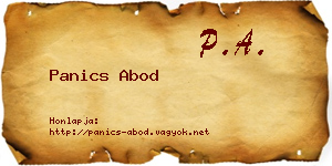 Panics Abod névjegykártya
